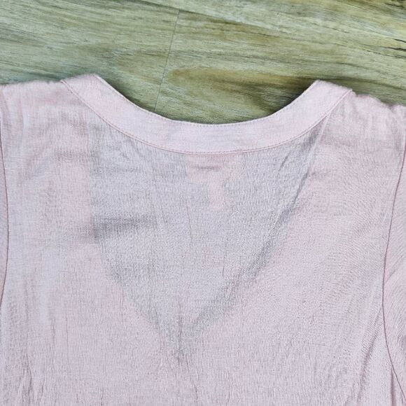 🍑Belle Du Jour Pink Layered Ruffle Cap Sleeve Top Medium - Picture 4 of 9